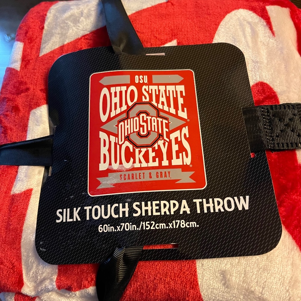 Ohio State Bukeyes Sherpa Blanket